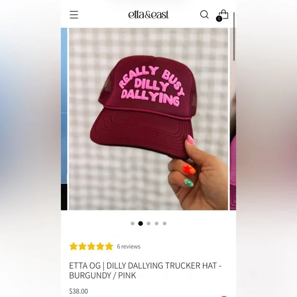 Etta & East Really Busy Dilly Dallying Trucker Hat - Picture 2 of 7